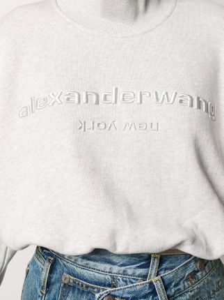 cropped funnel neck logo jumper展示图