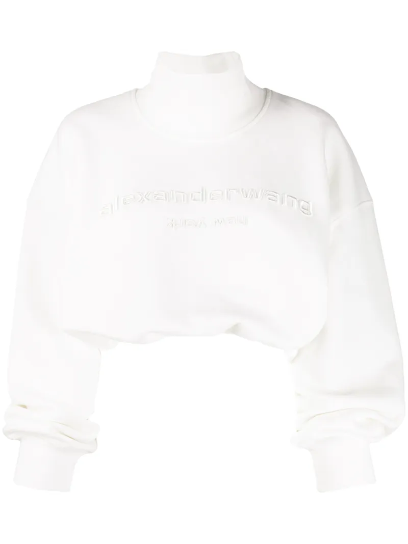 cropped turtleneck sweatshirt