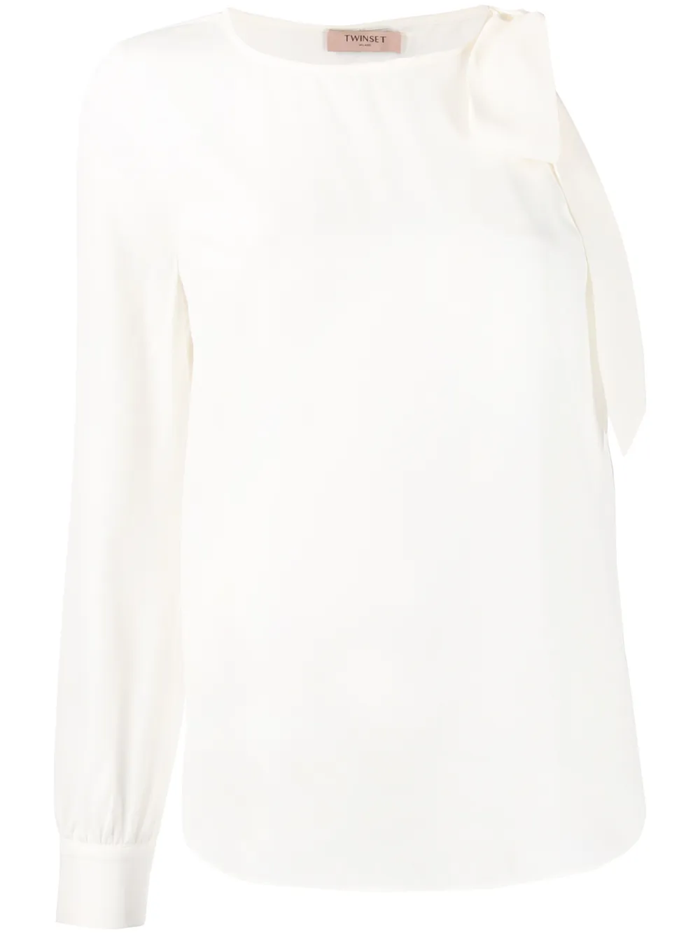 

TWINSET asymmetric bow-embellished blouse - White