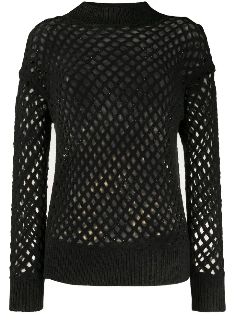 Fabiana Filippi long sleeve fishnet knit top