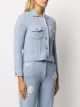 Barrie denim-inspired knitted cardi-jacket