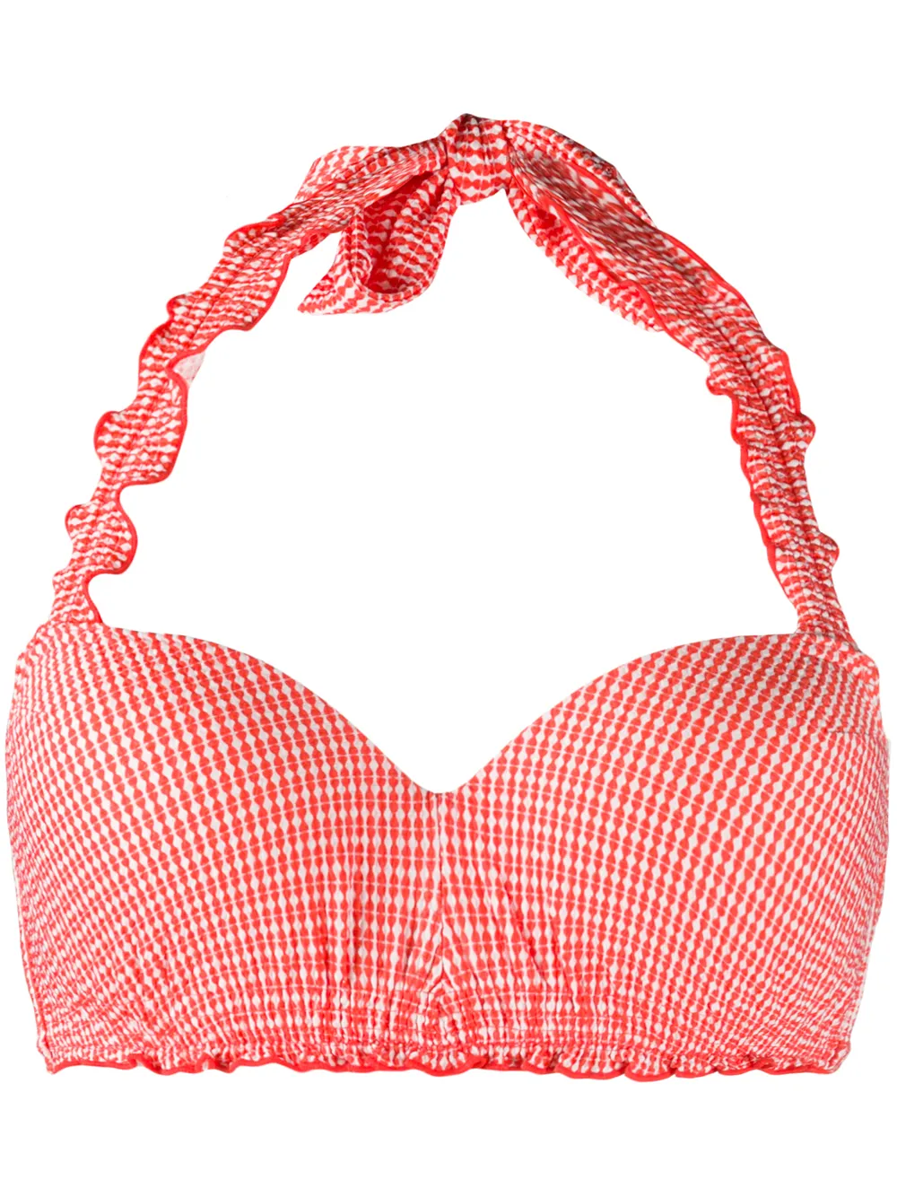 

Marlies Dekkers top de bikini fruncido con cuello halter - Rojo