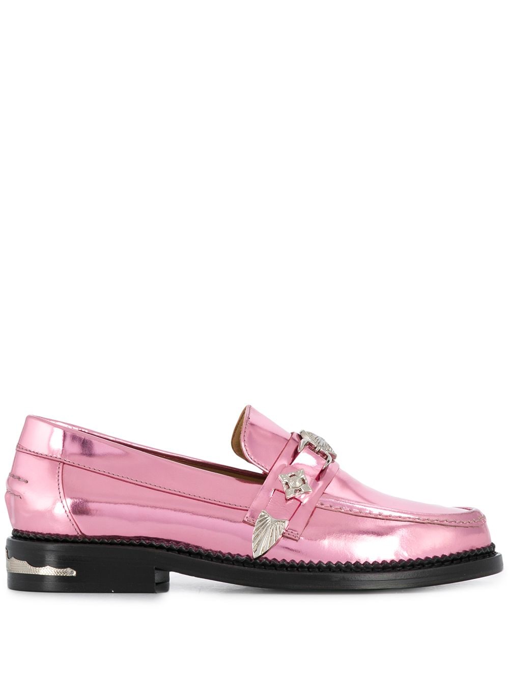 

Toga Pulla stud-embellished metallic loafers - Pink