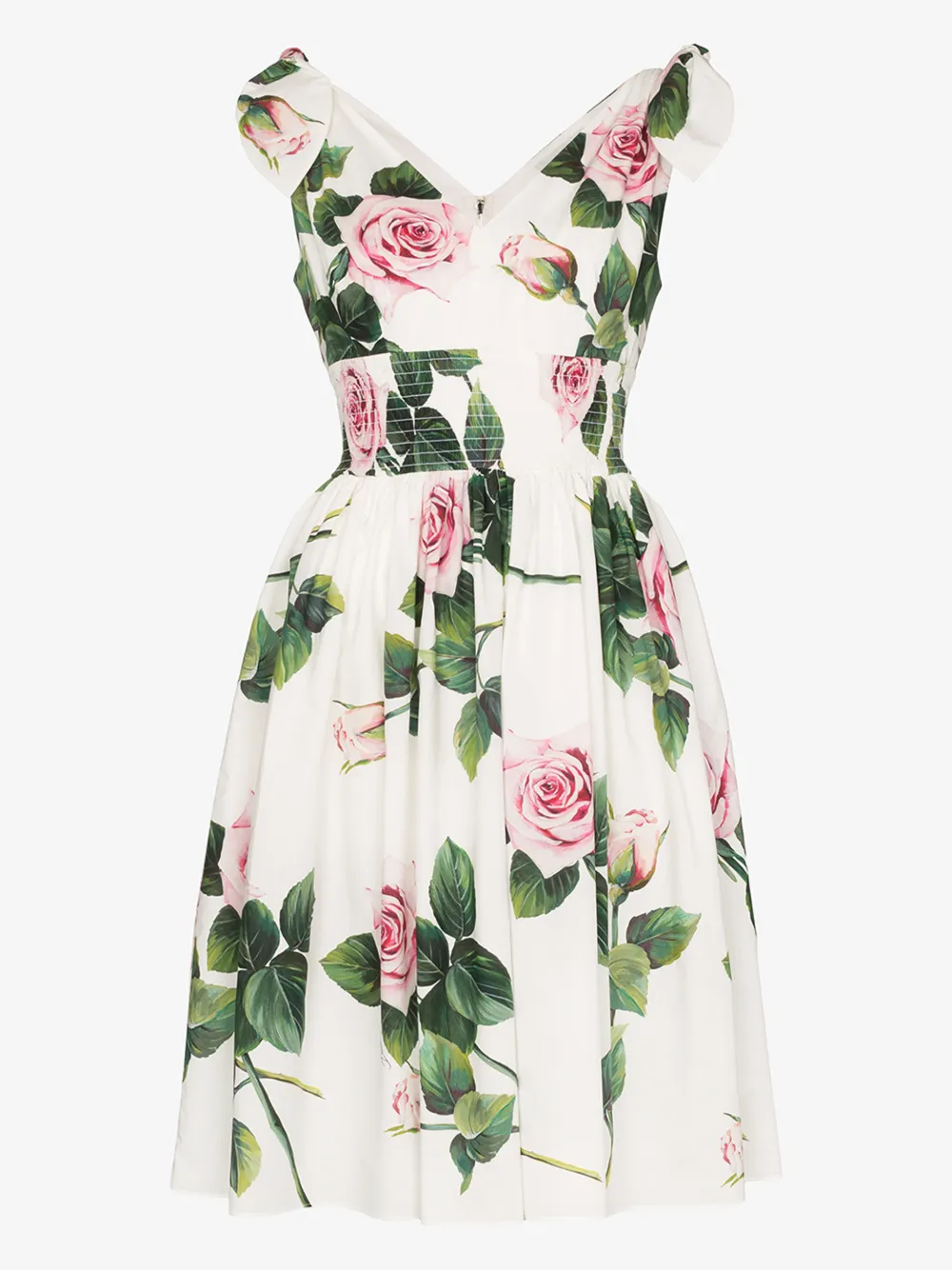 DOLCE & GABBANA DOLCE & GABBANA FLORAL FLARED MIDI DRESS,F6I0ATHS5FZ14826949