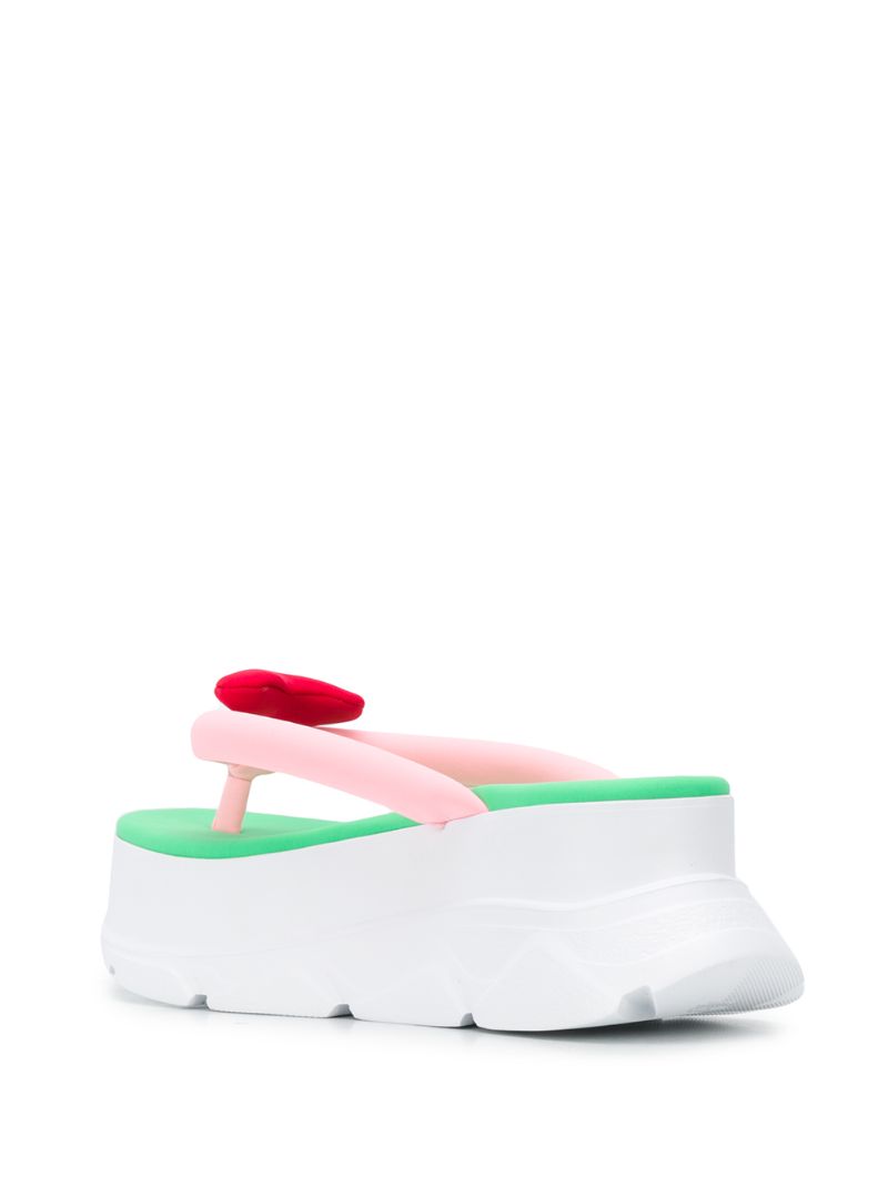 Shop Joshua Sanders Neoprene Heart Platform Flip Flops In Pink