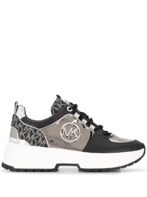 michael kors cosmo printed leather trainer