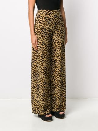 leopard pattern high-waist trousers展示图