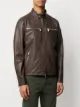 Eleventy Lederjacke mit Stehkragen