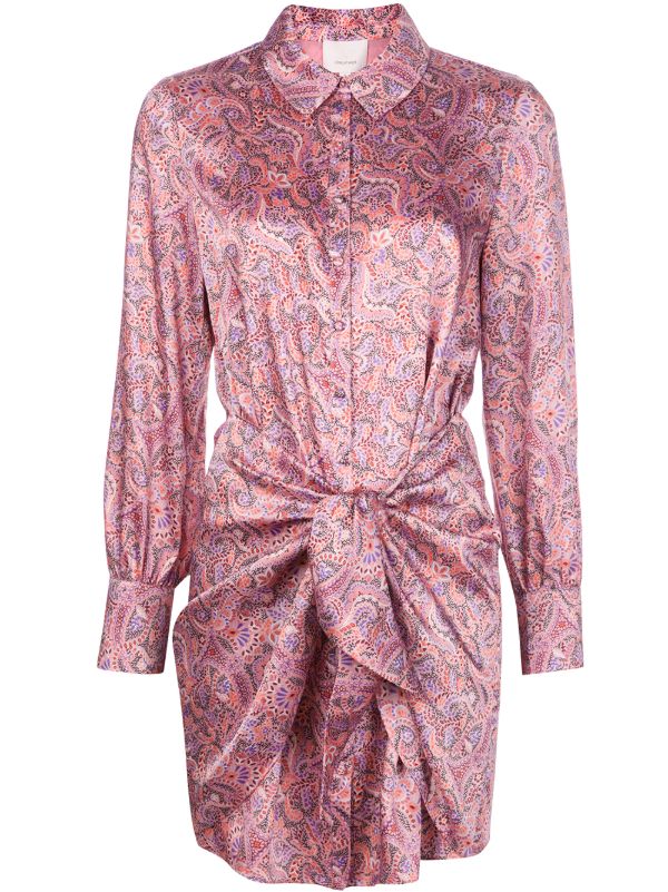 pink floral shirt dress