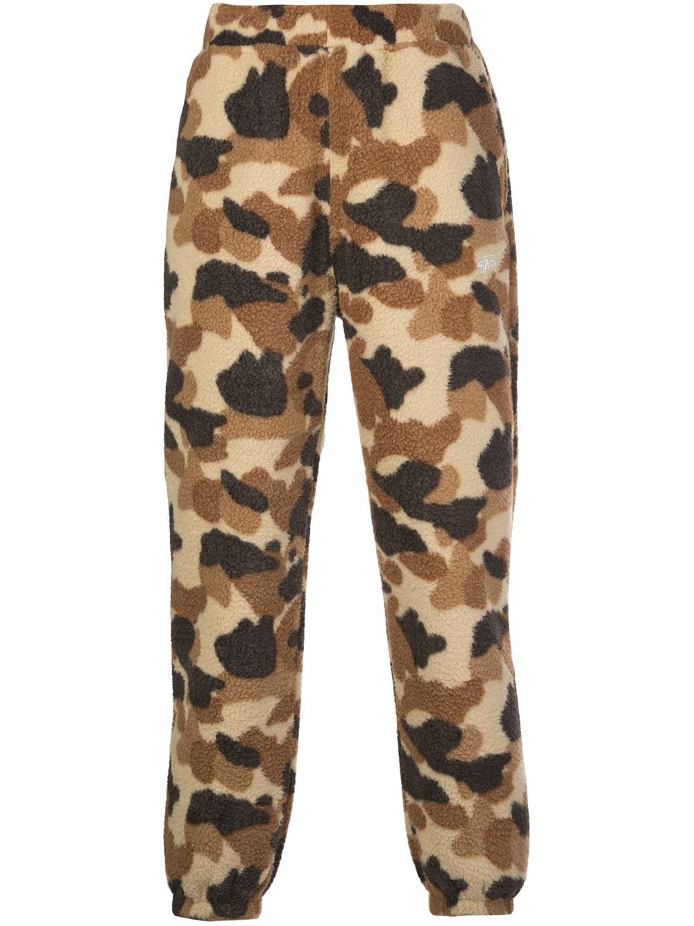 Stussy Camouflage Fleece Trousers In Brown