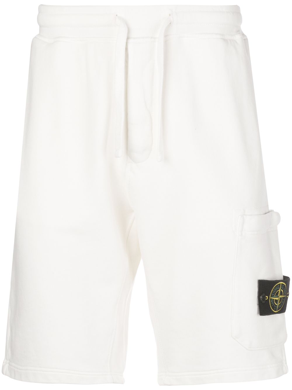 Stone Island Fleece Track Shorts In 白色