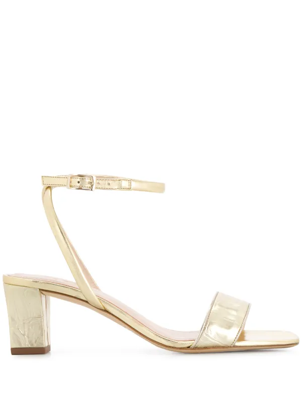Metallic strappy sandals