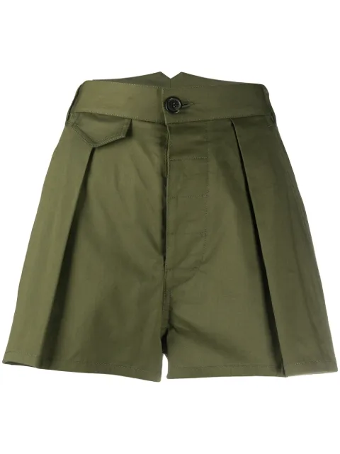 DSQUARED2 shorts de tiro alto con pliegues