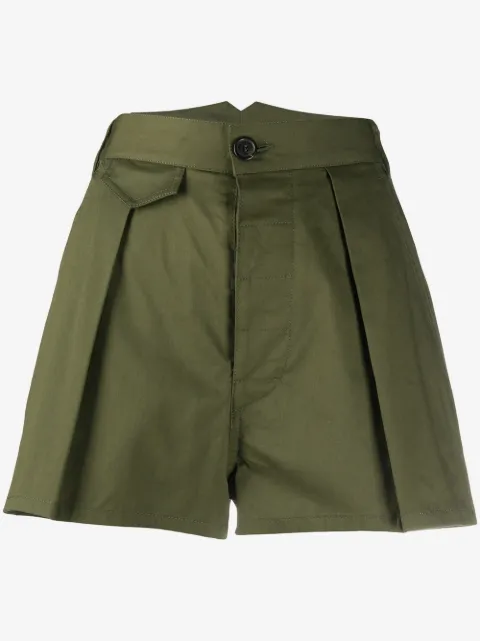 DSQUARED2 shorts de tiro alto con pliegues