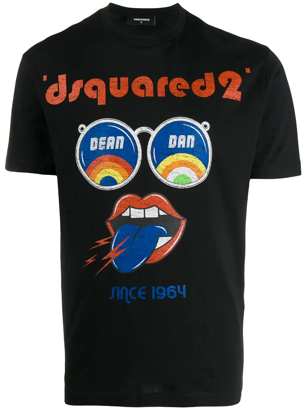 

Dsquared2 playera con cuello redondo 1964 - Negro