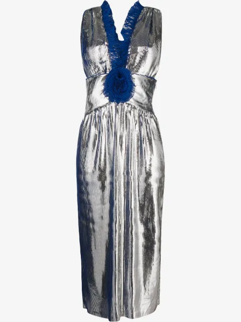 Marco De Vincenzo ruffled trim midi dress