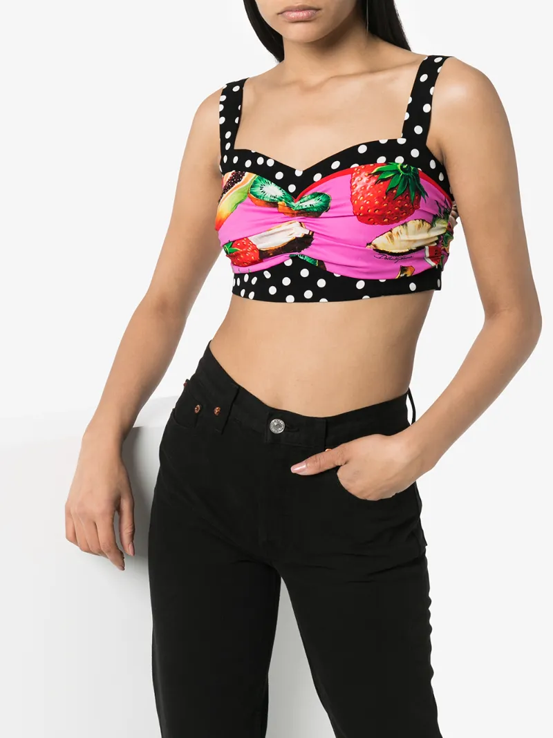 DOLCE & GABBANA FRUIT PRINT CROP-TOP