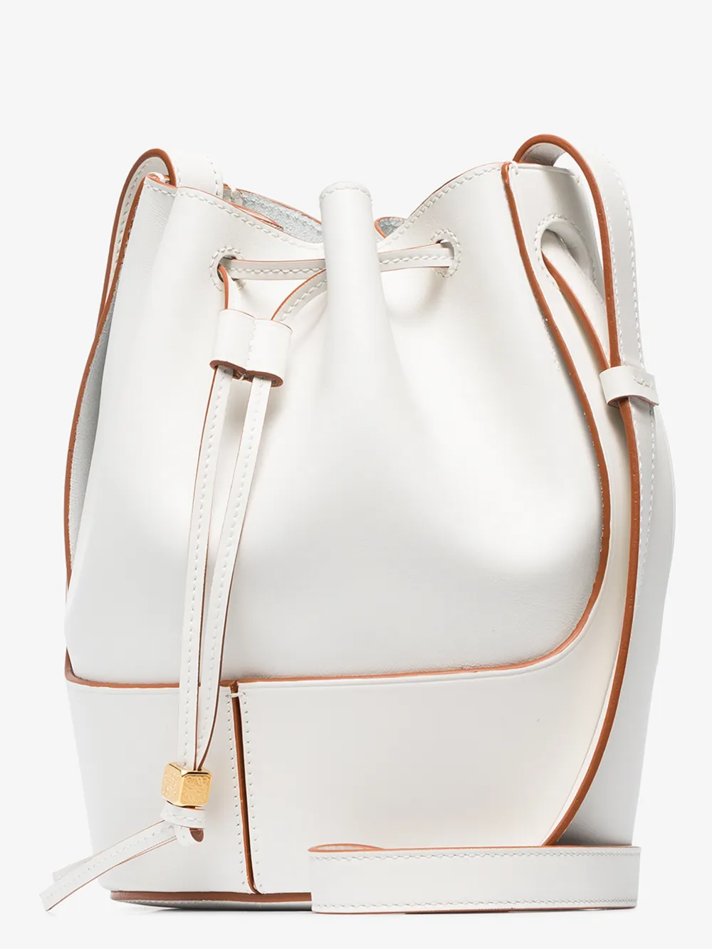LOEWE WHITE BALLOON LEATHER BUCKET BAG,32675AC3114829795
