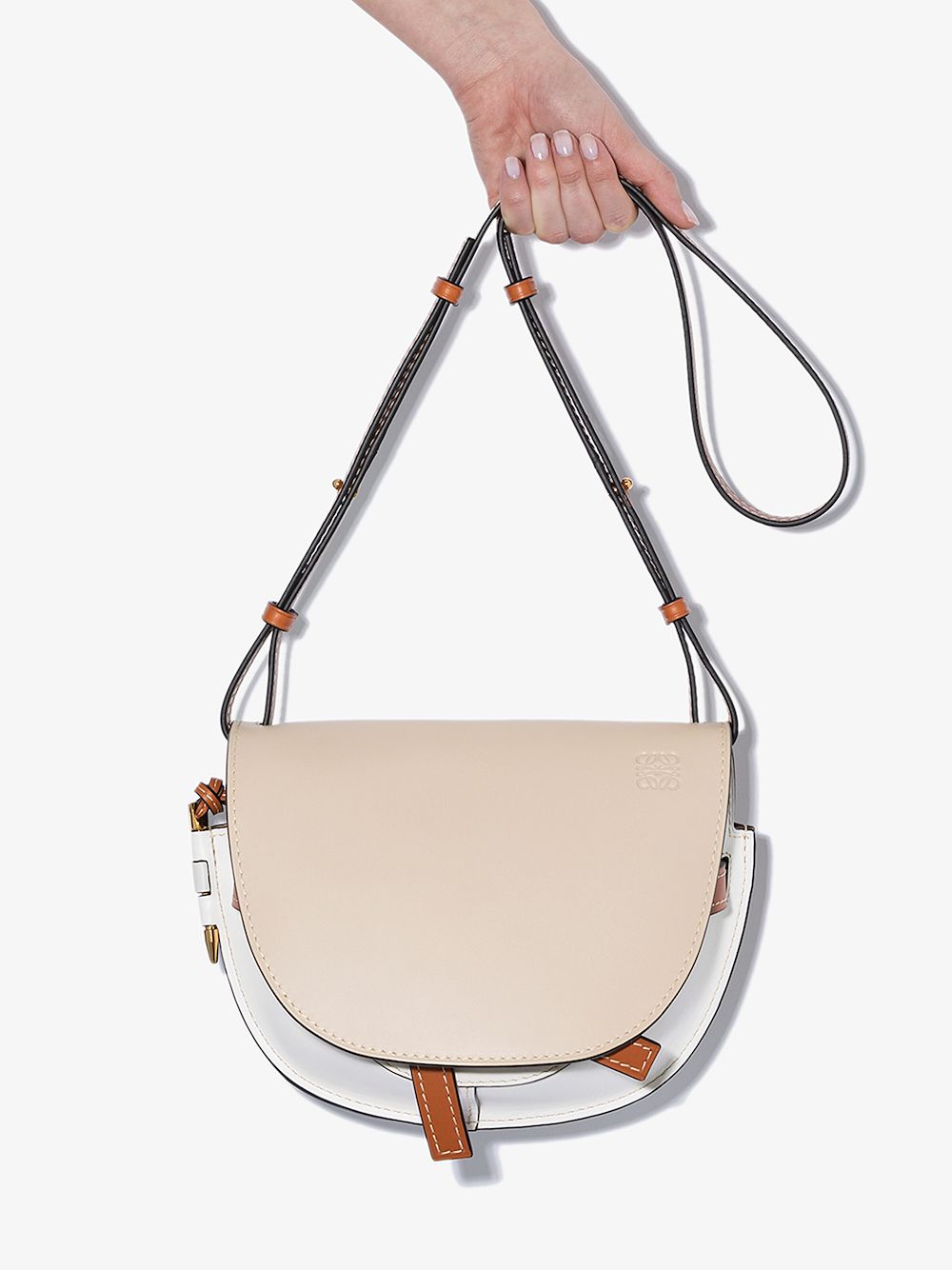 Loewe Gate Small Colorblock Shoulder Bag In 2457 Neutrals