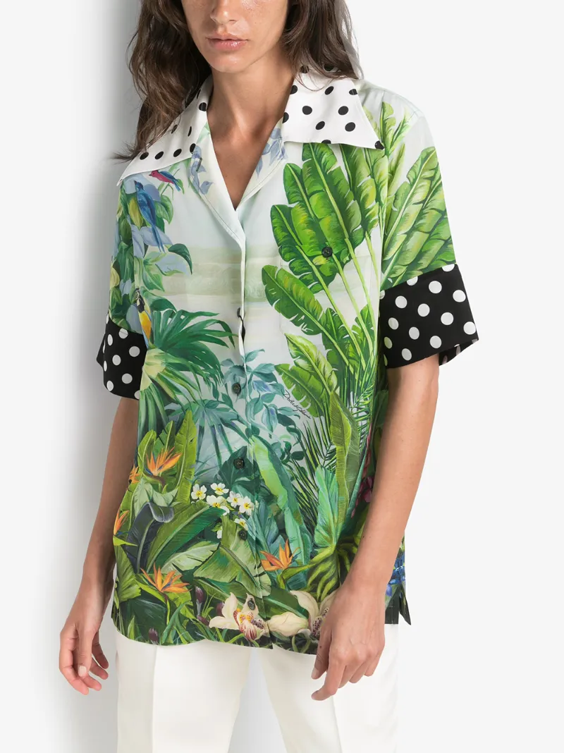 DOLCE & GABBANA OVERSIZED TROPICAL PRINT SHIRT