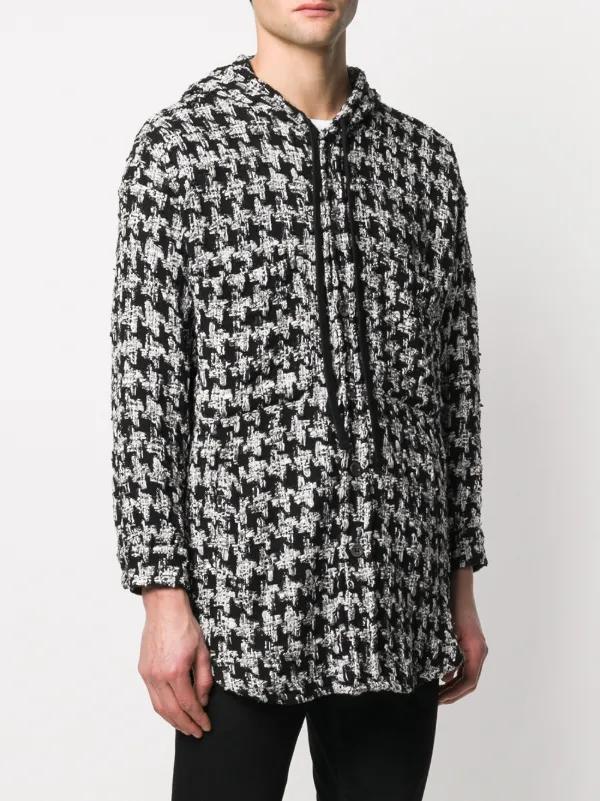 Faith Connexion Hooded button-up Tweed Jacket | Black | FARFETCH