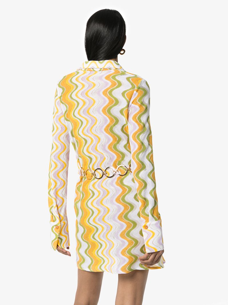 Shop Taller Marmo Belted Wave Pattern Dress In White