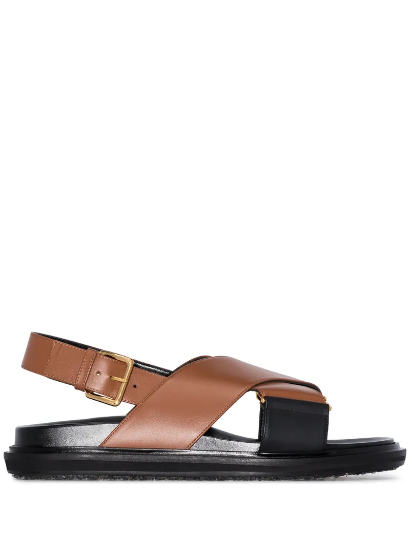 MARNI FUSSBETT CROSS-STRAP SANDALS