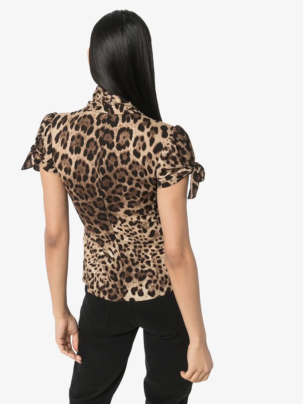 DOLCE & GABBANA LEOPARD PRINT SHORT SLEEVE SHIRT,F74I1TFSADD14830089