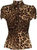 Dolce & Gabbana leopard-print short-sleeve blouse - Black