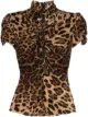 Image 1 of Dolce & Gabbana knotted leopard-print shirt