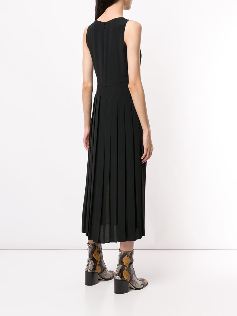 Shop N°21 Pleated Midi Dress In Black