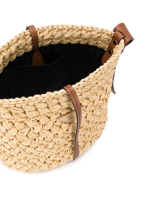 prada woven raffia tote