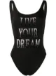 Image 1 of Alberta Ferretti Live Your Dream slogan swimsuit