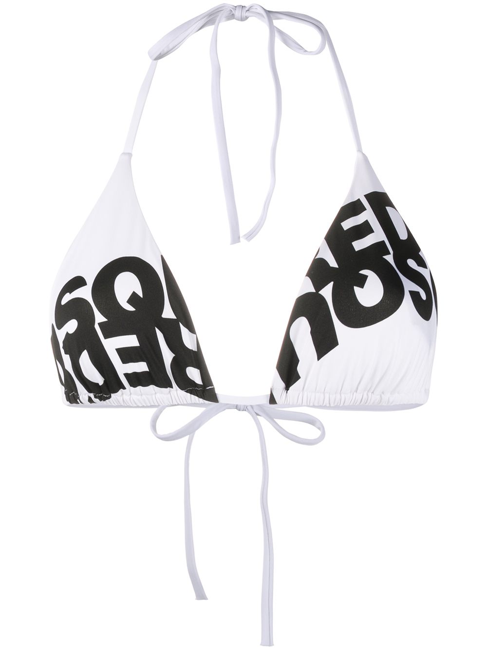 Shop Dsquared2 Double Logo Bikini Top In White