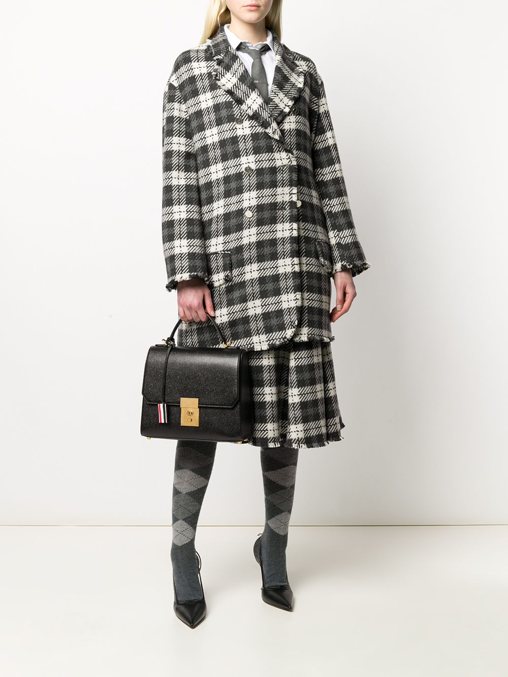 Thom Browne Mrs. Thom leren crossbodytas - Zwart