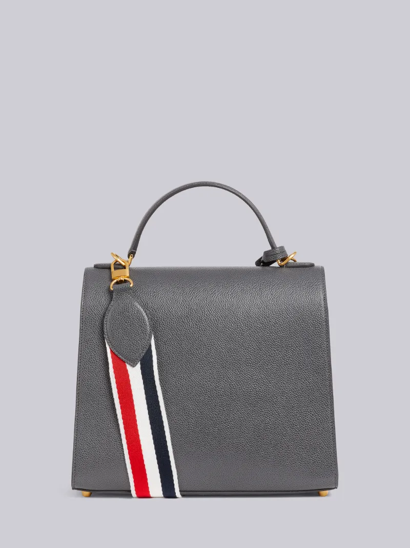 Dark Grey Pebbled Calfskin Mrs. Thom Flap Crossbody Bag | Thom Browne  Official
