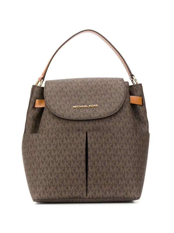 Michael Michael Kors Logo Print Backpack Farfetch Com