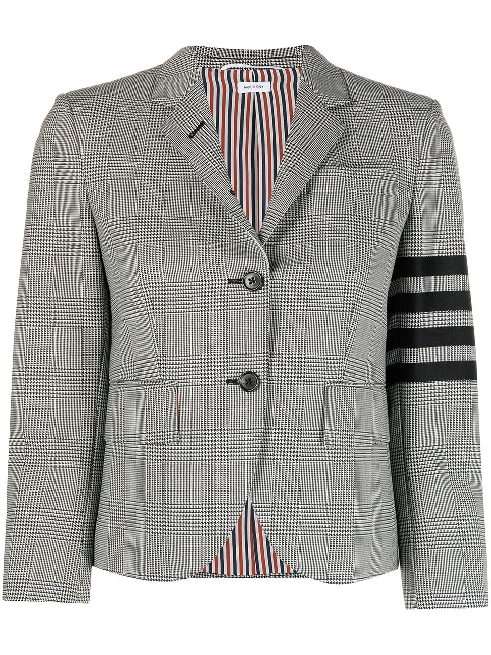 фото Thom browne блейзер classic sb в клетку prince of wales с полосками 4-bar