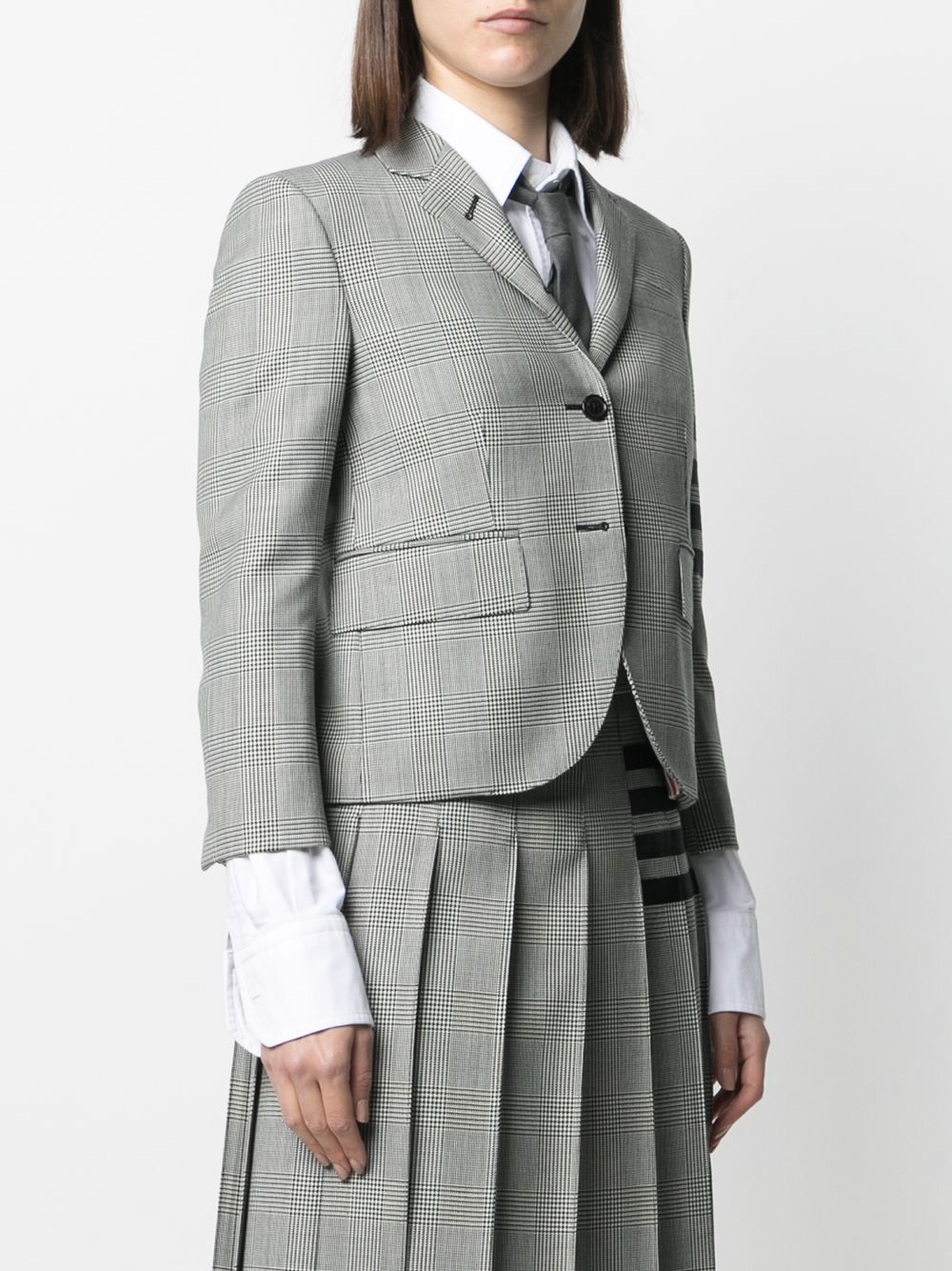 фото Thom browne блейзер classic sb в клетку prince of wales с полосками 4-bar