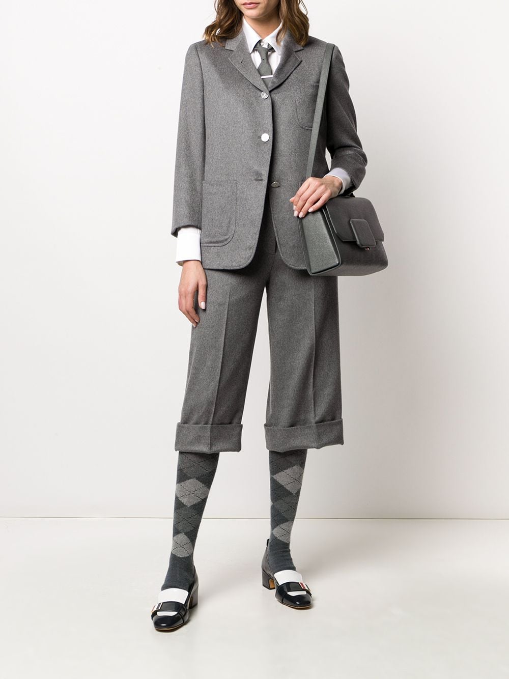 Thom Browne Blazer met enkele rij knopen - Grijs