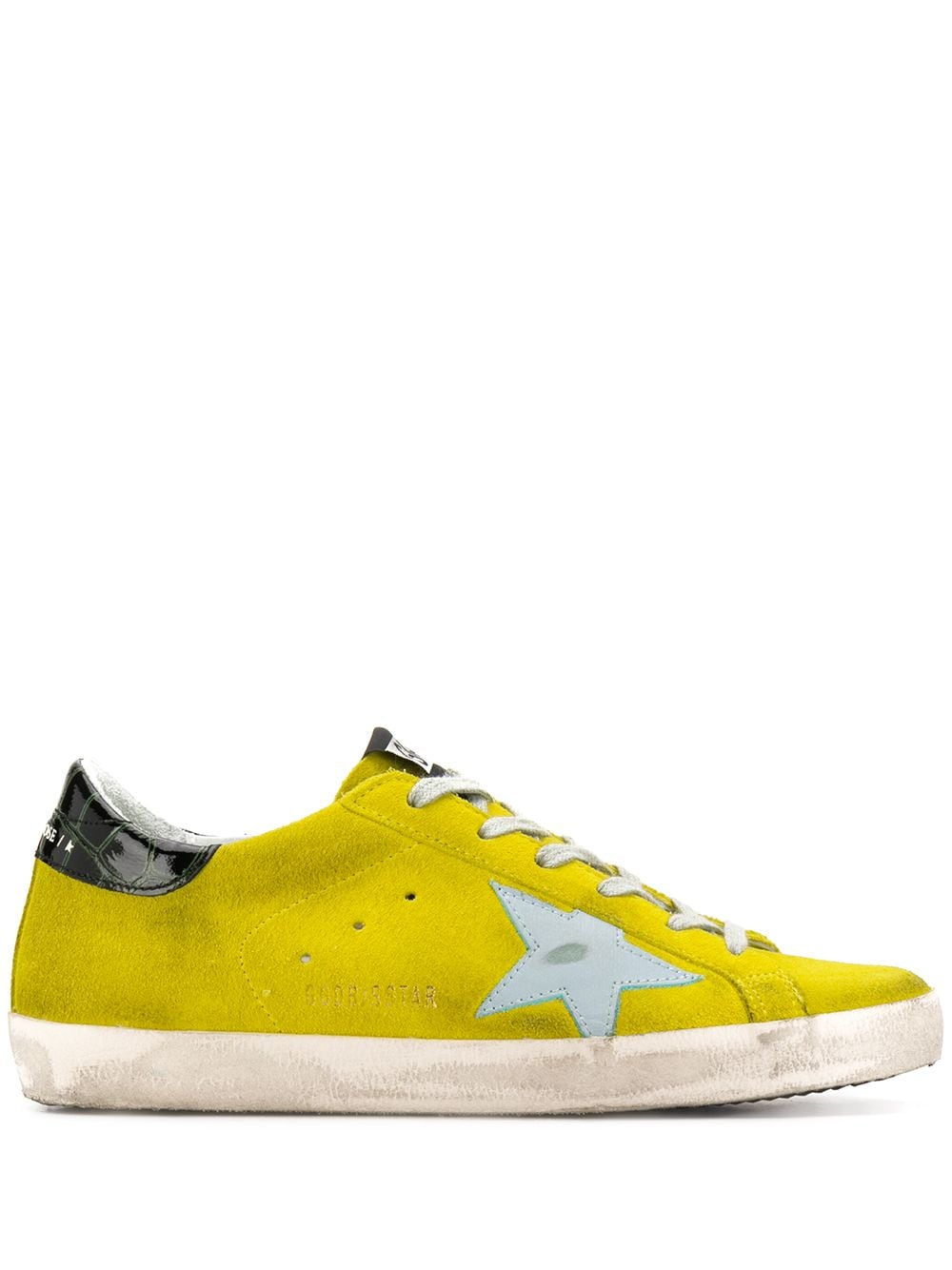 Golden Goose Superstar Distressed Trainers In Yellow