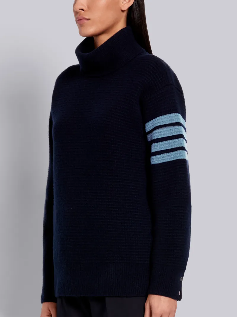 Navy Overwashed Wool Cashmere Cardigan 