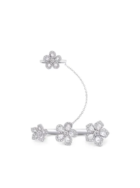 David Morris Miss Daisy 4 Flower Chain ダイヤモンド リング 18Kホワイトゴールド