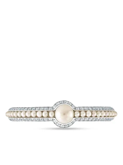 David Morris 18kt white gold diamond Pearl Rose bangle