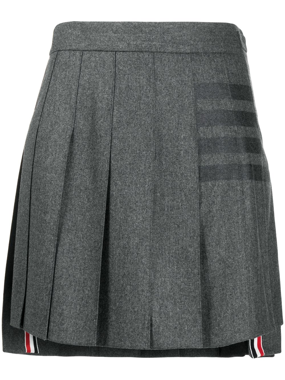 Thom Browne 4-Bar Pleated Flannel Mini Skirt - Farfetch