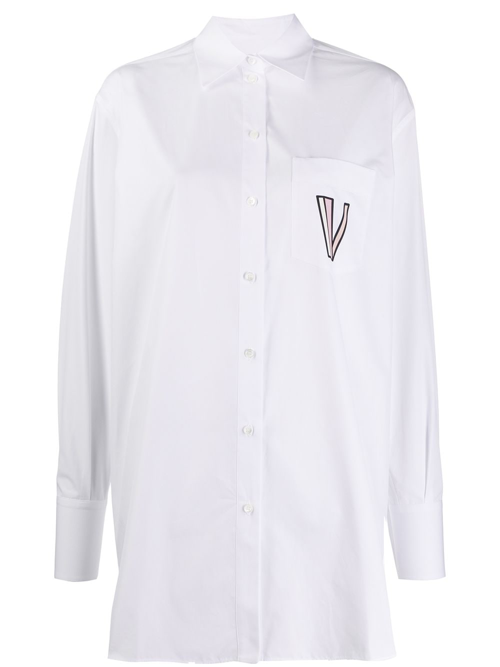 Valentino Chest Logo Oversized Shirt In White