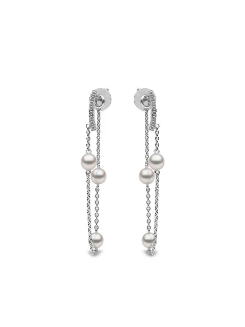Yoko London 18kt white gold Trend freshwater pearl and diamond earrings