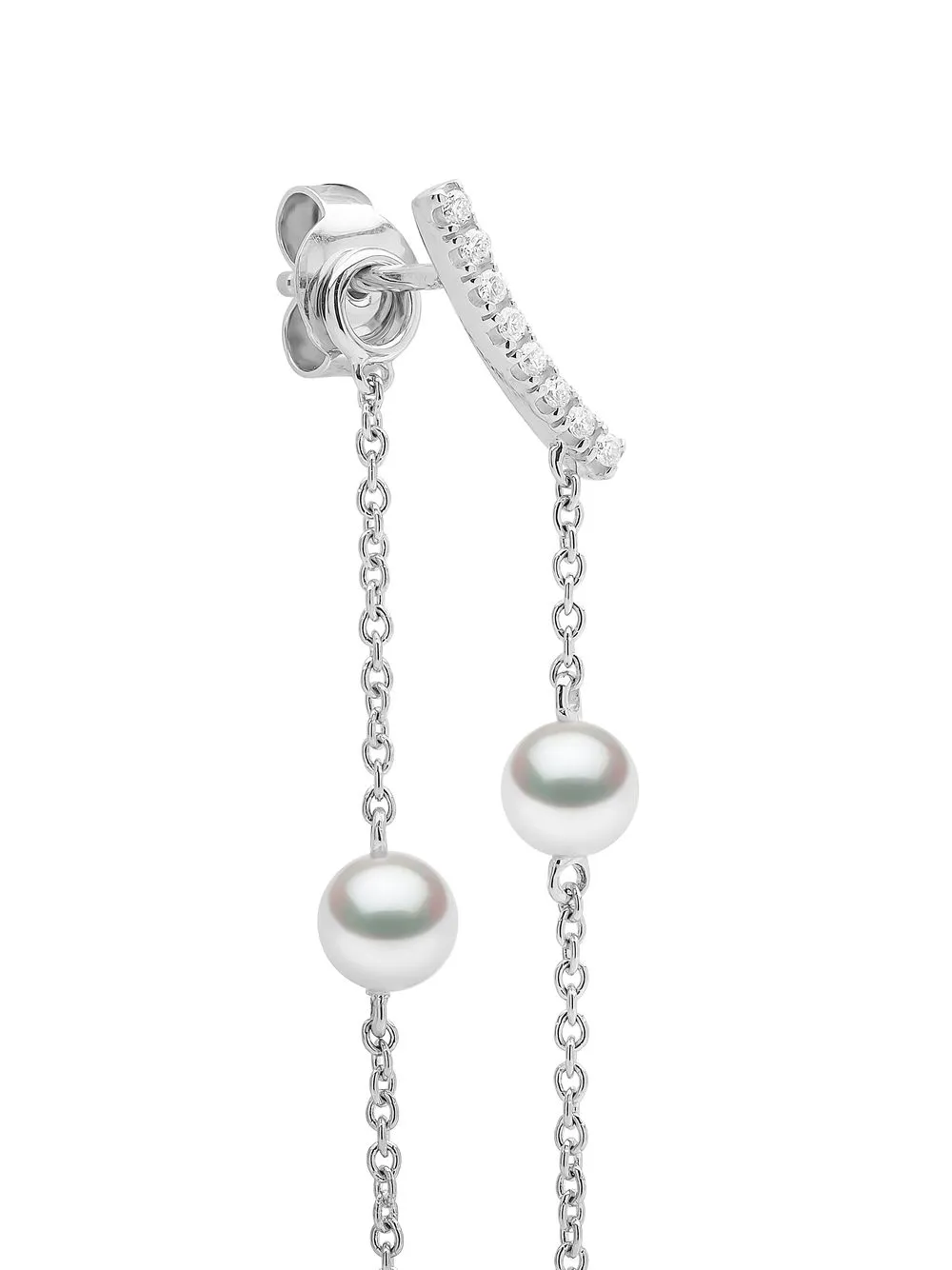 Shop Yoko London 18kt White Gold Trend Freshwater Pearl And Diamond Earrings In 7