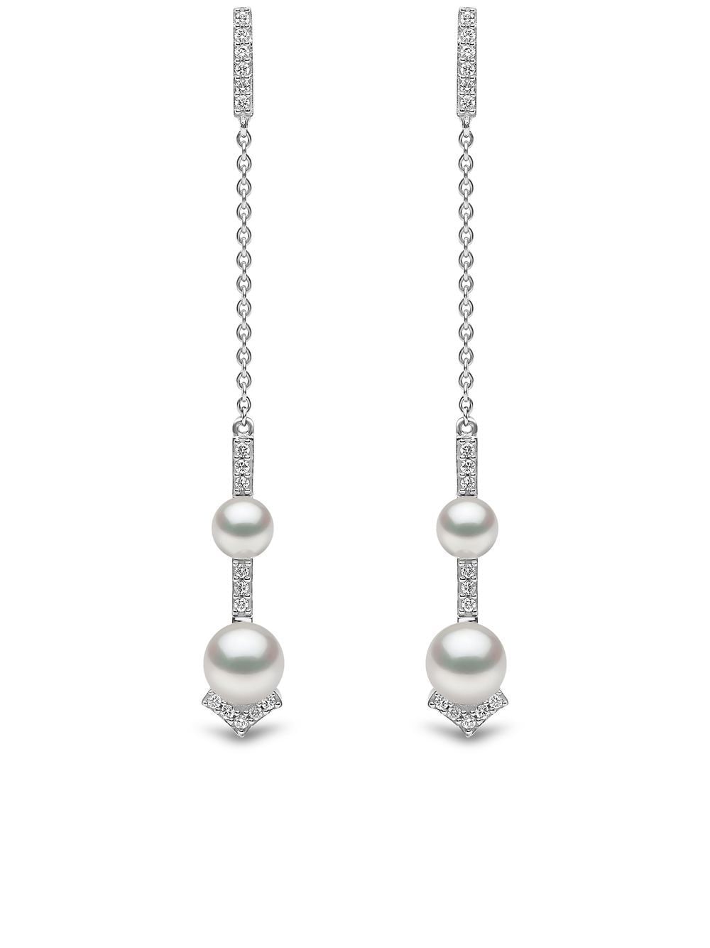 Image 1 of Yoko London 18kt white gold Trend Freshwater pearl and diamond earrings