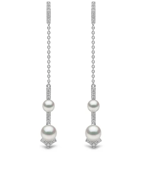Yoko London 18kt white gold Trend Freshwater pearl and diamond earrings